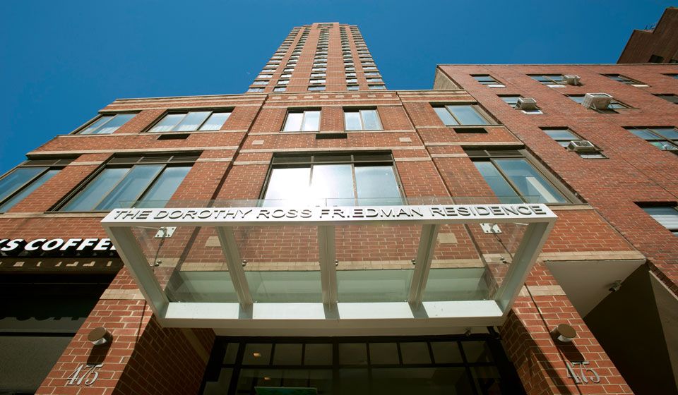 The Dorothy Ross Friedman Health Center, seen from the sidewalk in front of the entrance