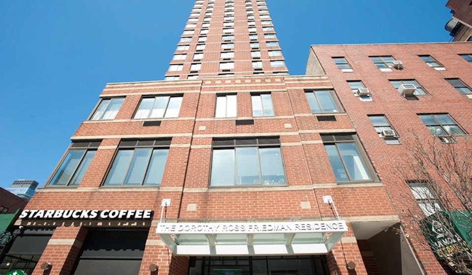 The Dorothy Ross Friedman Health Center, seen from the sidewalk in front of the entrance