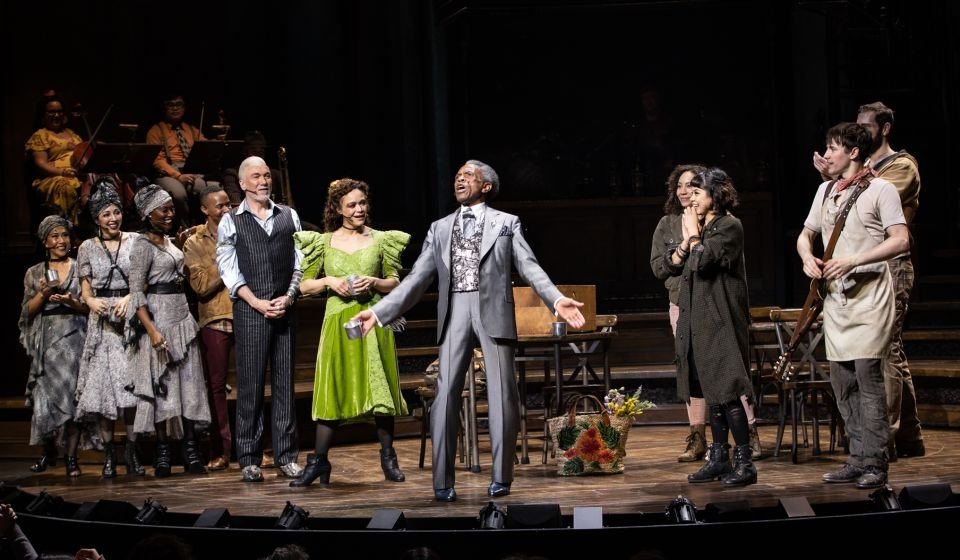 The cast of Hadestown on stage